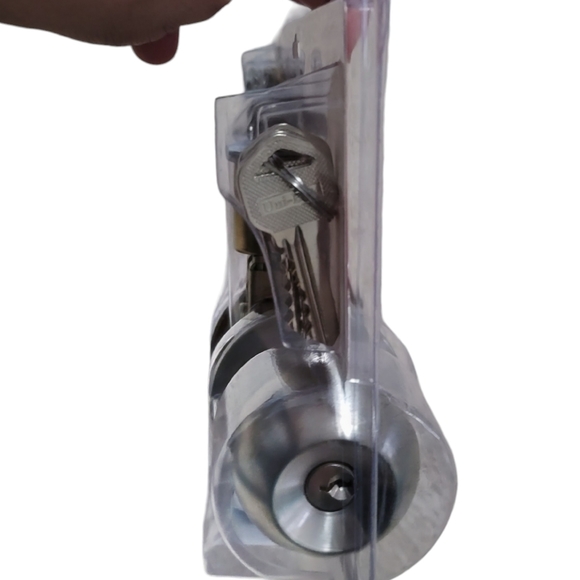 Entrance door lock round silver - Picture 3 of 3